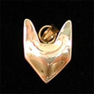 Wolf Waker Logo pendant that is puffed, bulging, no eyes of sterling silver with smooth sides